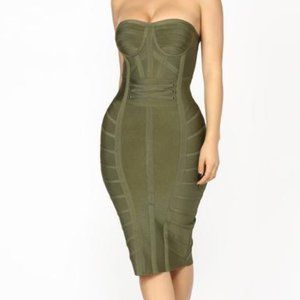 Bandage Olive Dress